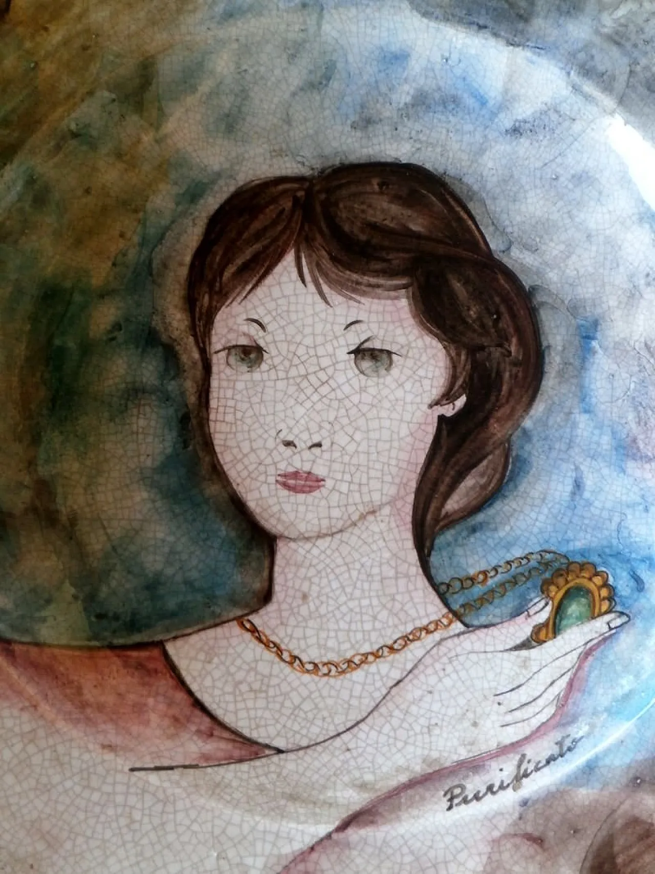 Piatto in ceramica di Domenico Purificato per Rossicone, anni '80 2