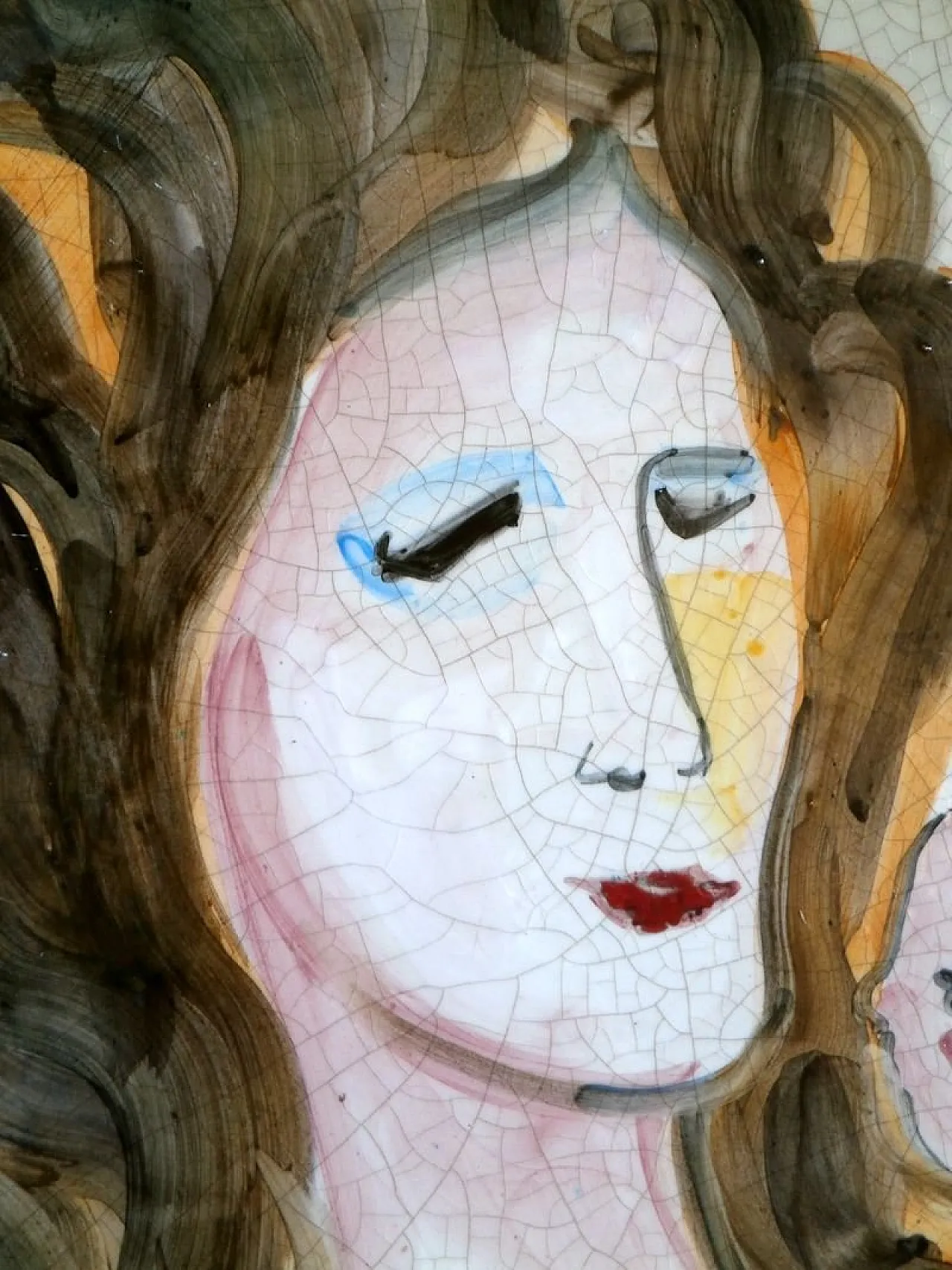 Piatto in ceramica di Trento Longaretti per Rossicone, anni '80 3