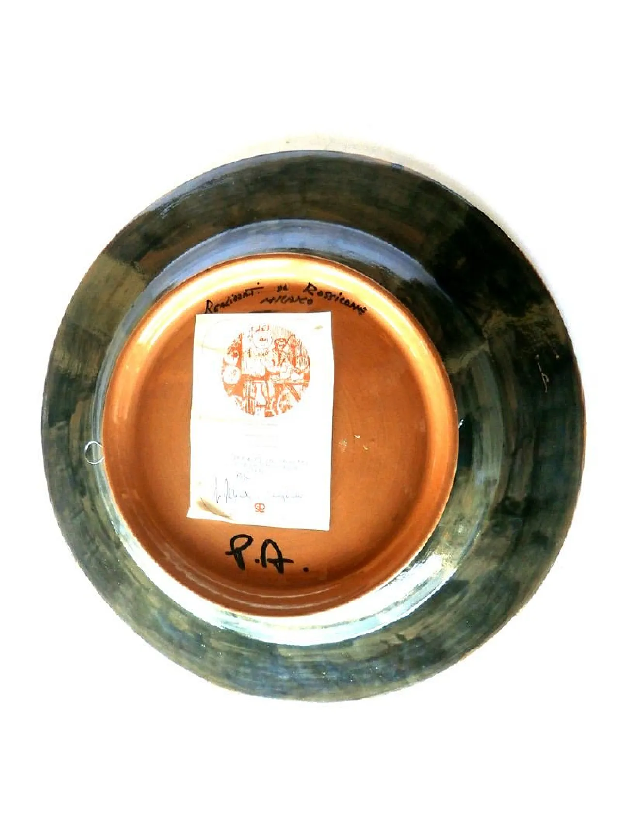 Piatto in ceramica di Trento Longaretti per Rossicone, anni '80 5