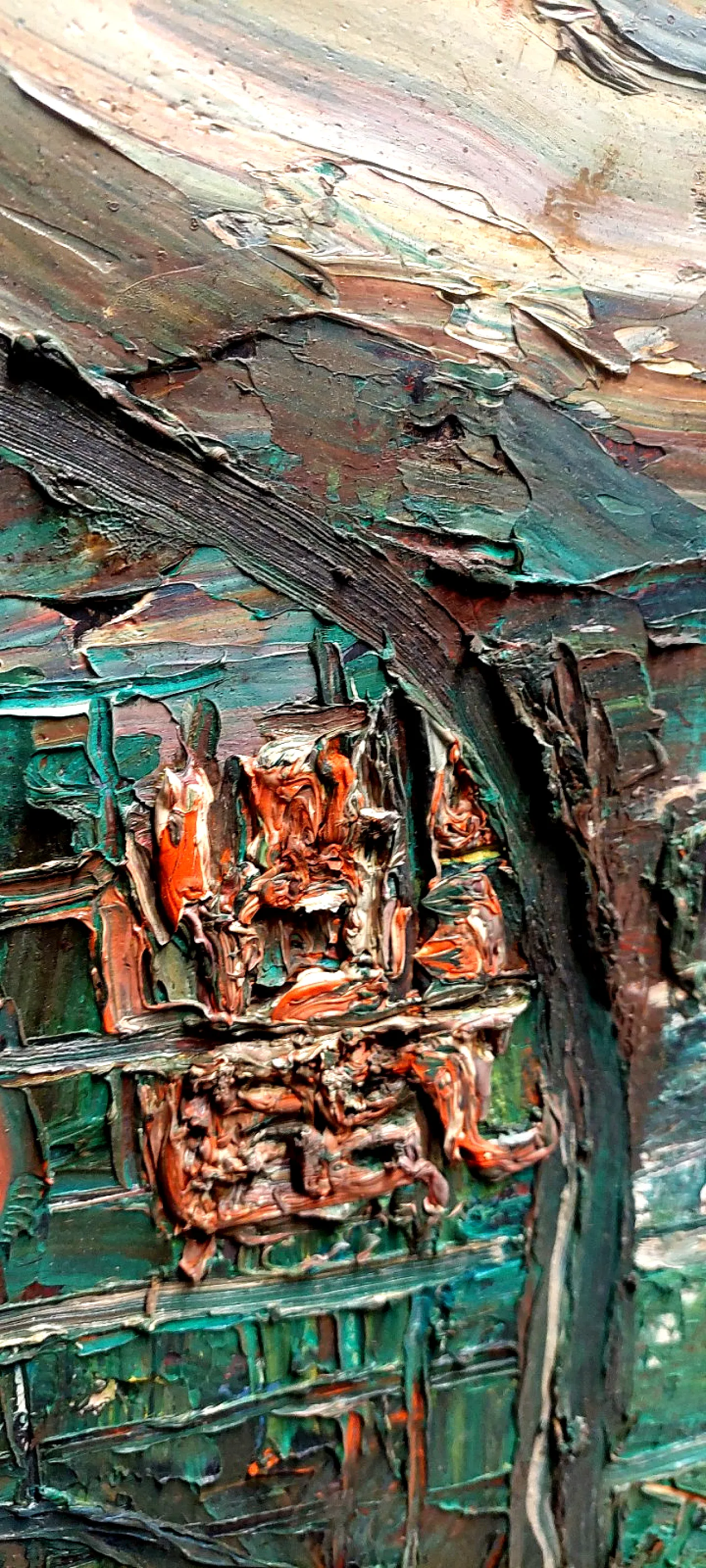 Abstract oil on panel painting by Raffaello Giannelli, 20th century 12