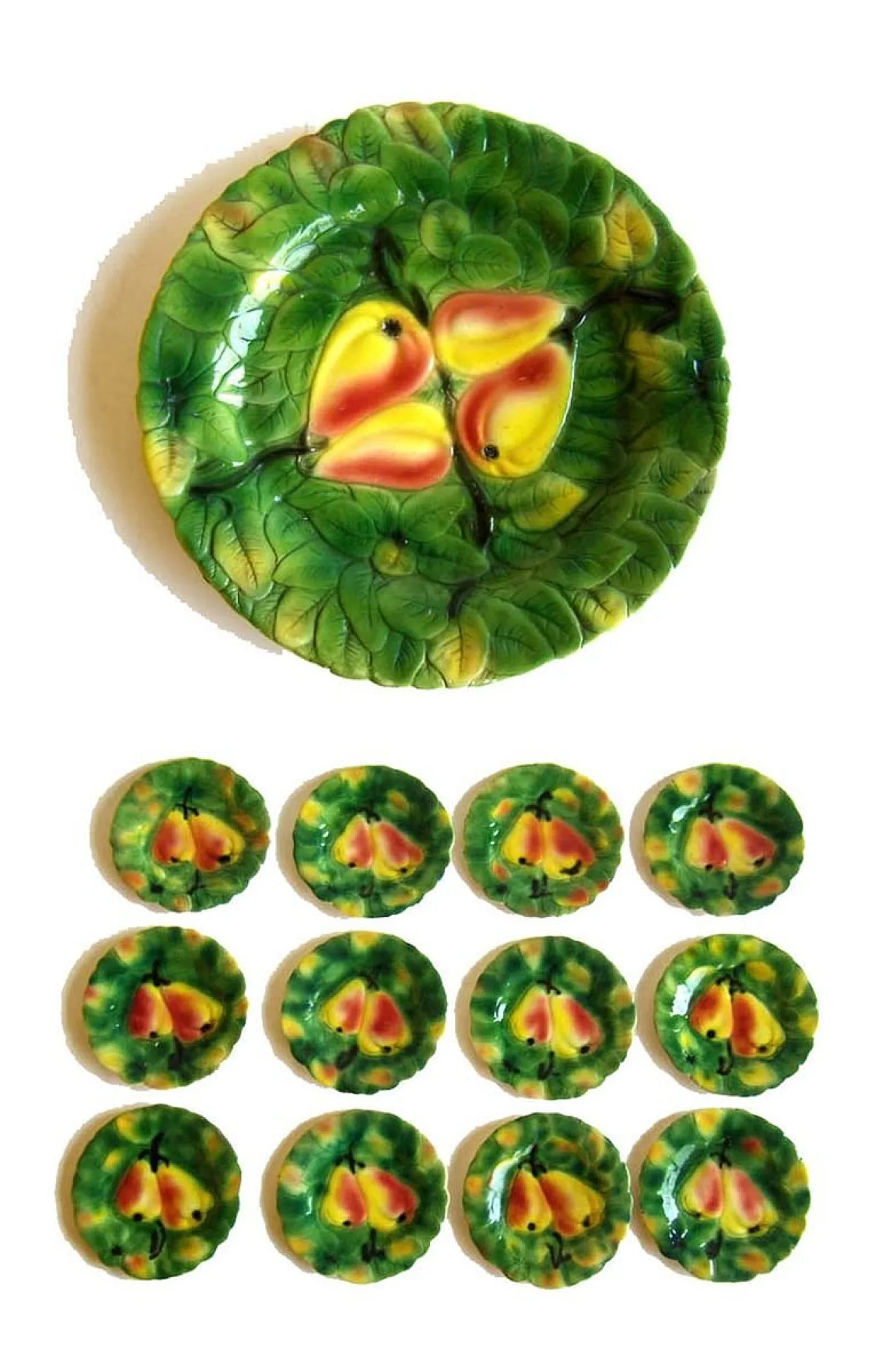 13 Piatti da dessert di frutta antica, primo '900 1