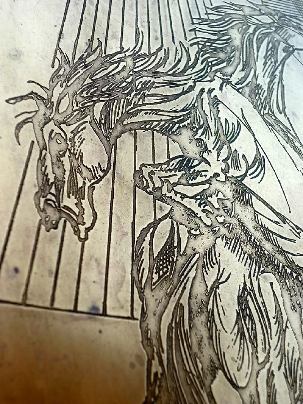 Vassoio Horse Mid-Century in ottone di Remo Bombardieri, anni '60 3