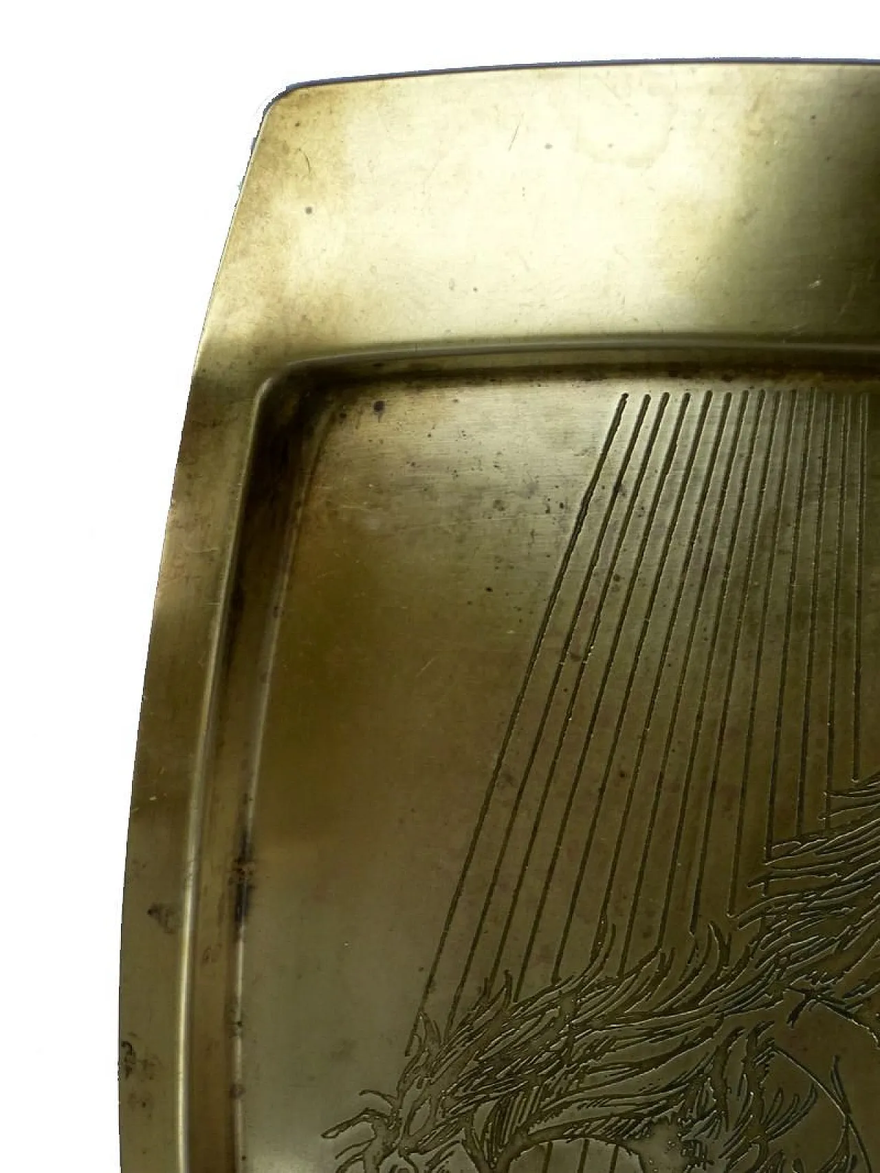 Vassoio Horse Mid-Century in ottone di Remo Bombardieri, anni '60 5