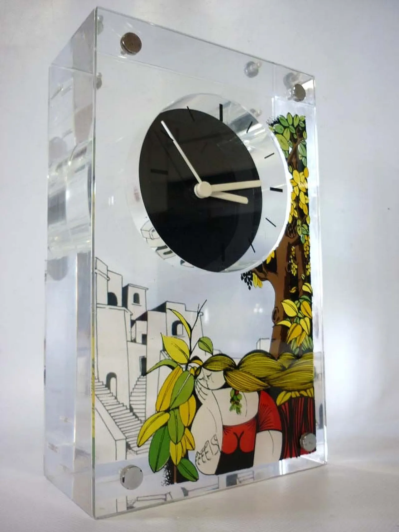 Acrylic glass clock by Aldo Lanciano, 1980s 2