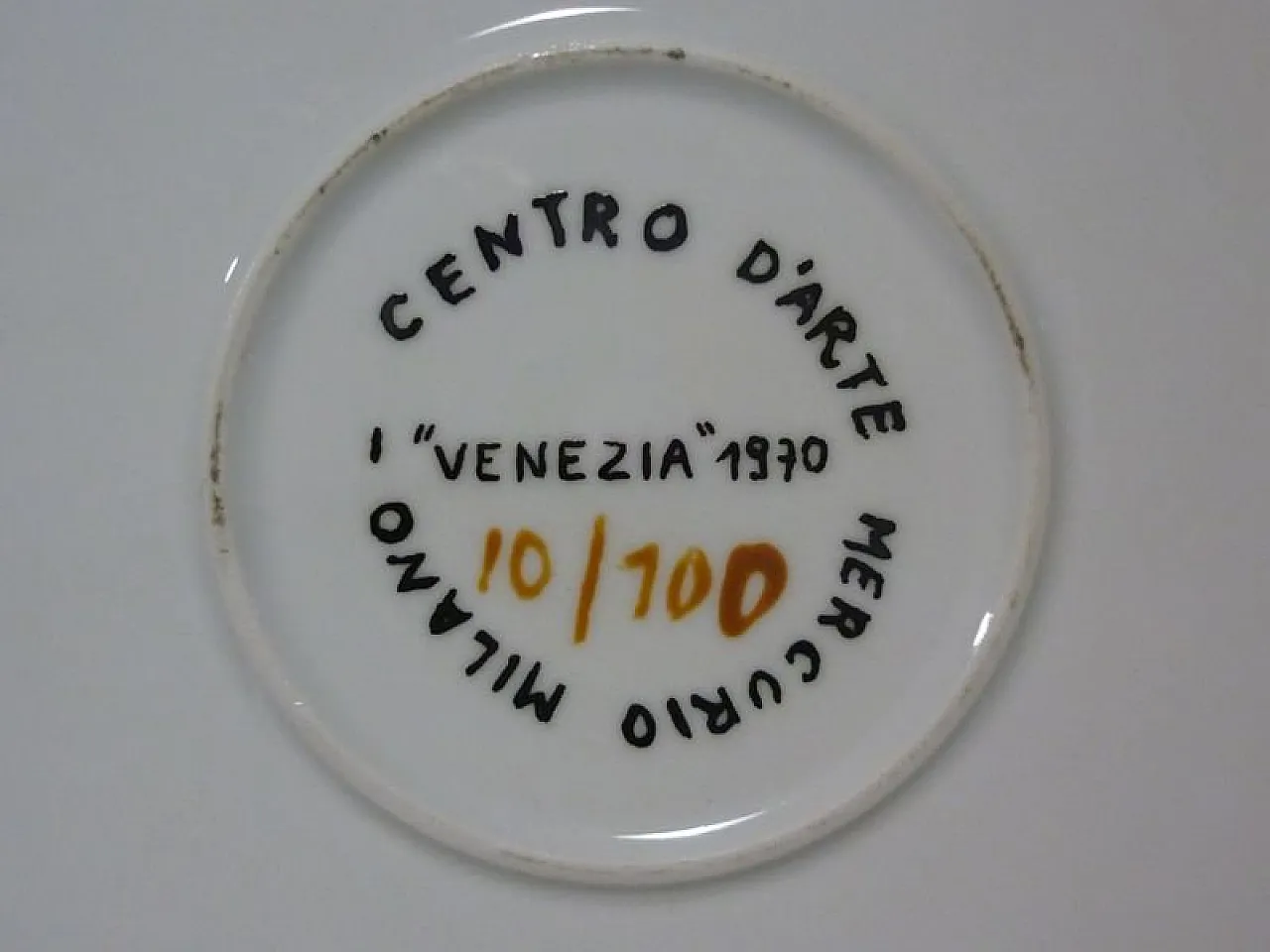 Piatto di Remo Brindisi per Centro D'Arte Mercurio, anni '70 4
