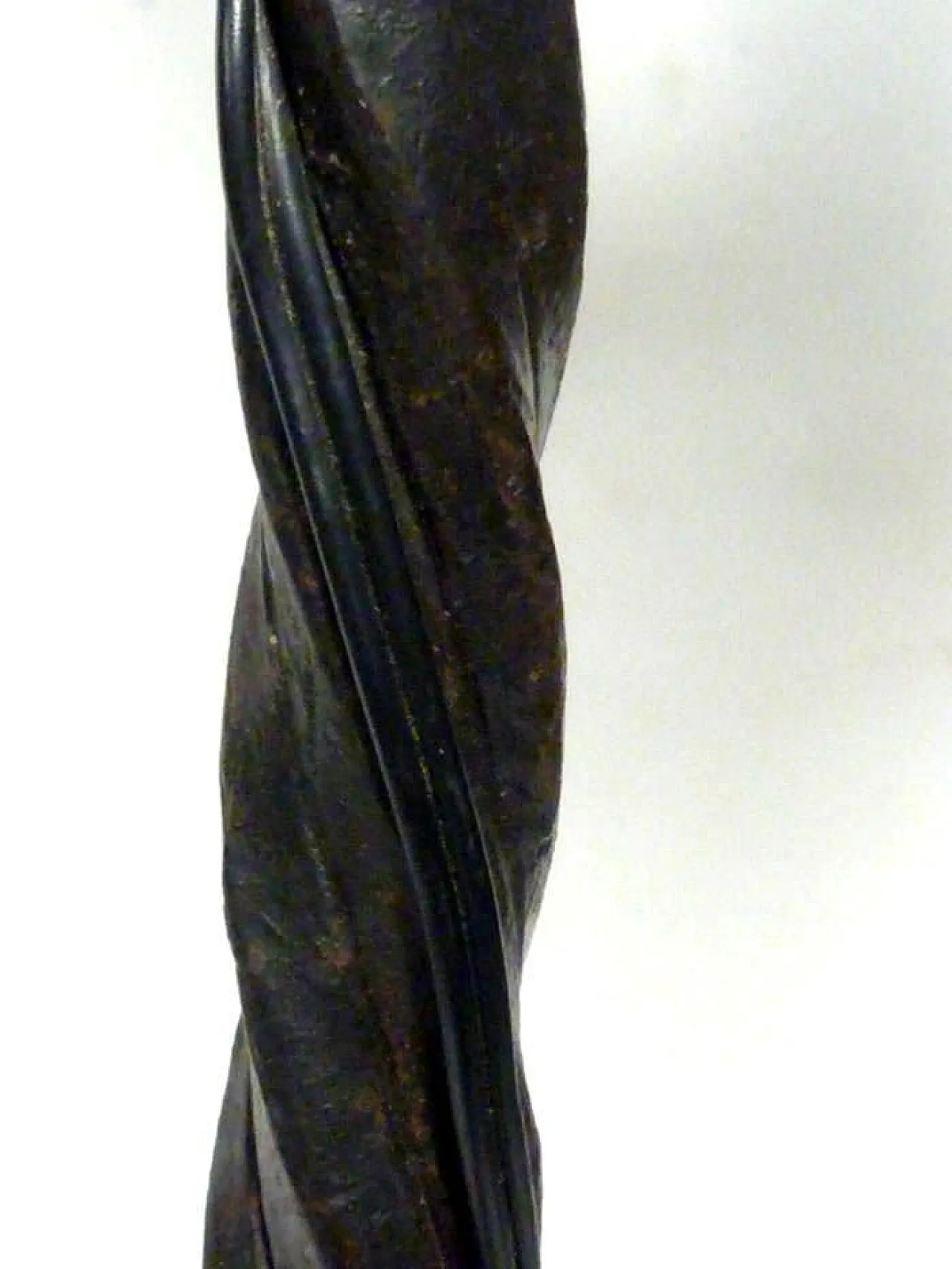 Lampada da tavolo in ferro battuto con portacandela, primo '900 5