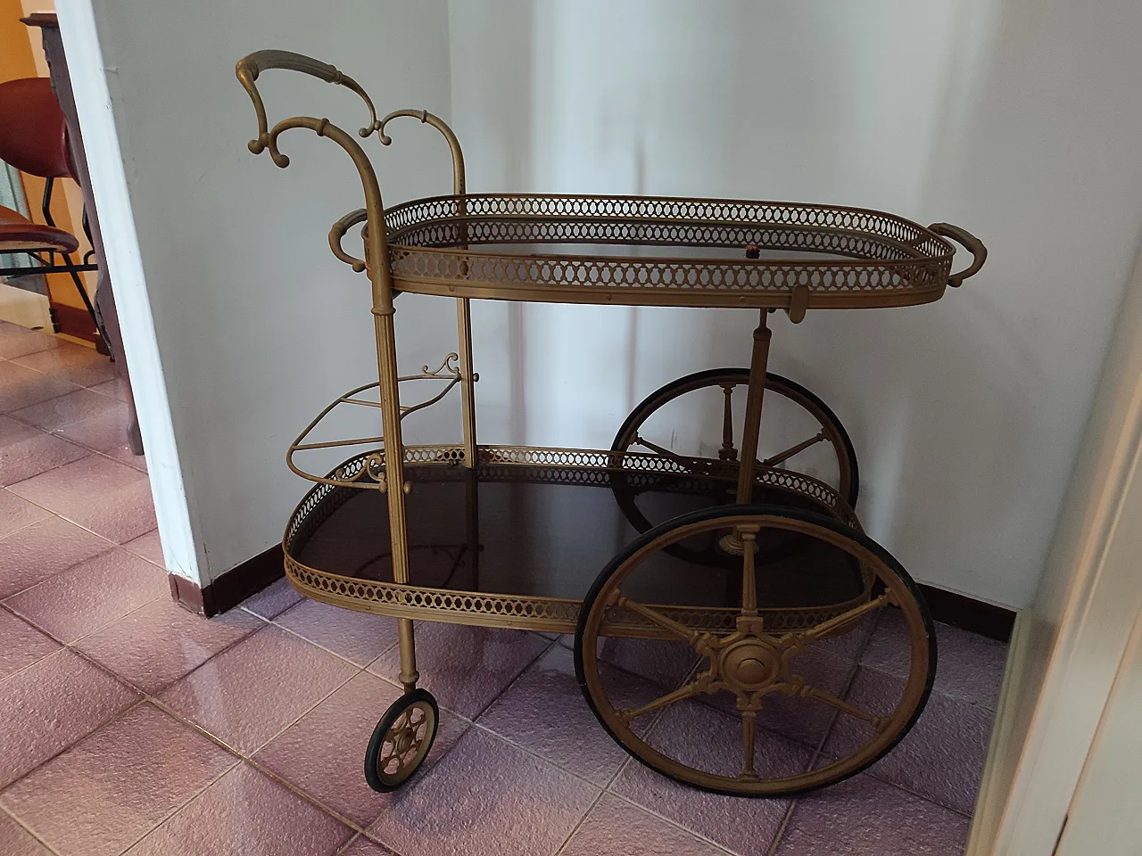 Bar cart for drinks, 1950s 1