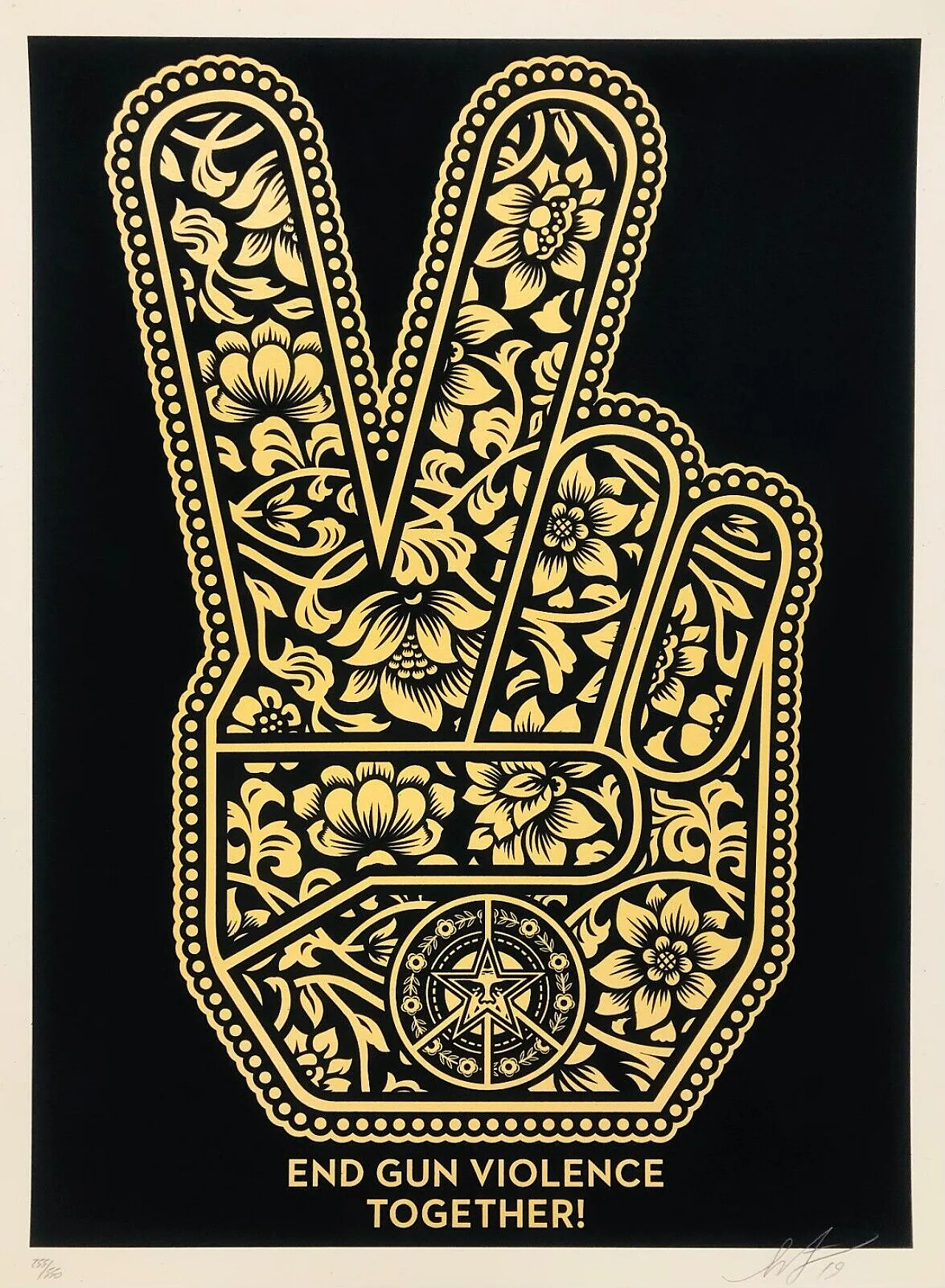 Shepard Fairey, END GUN VIOLENCE, serigrafia originale, 2019 1