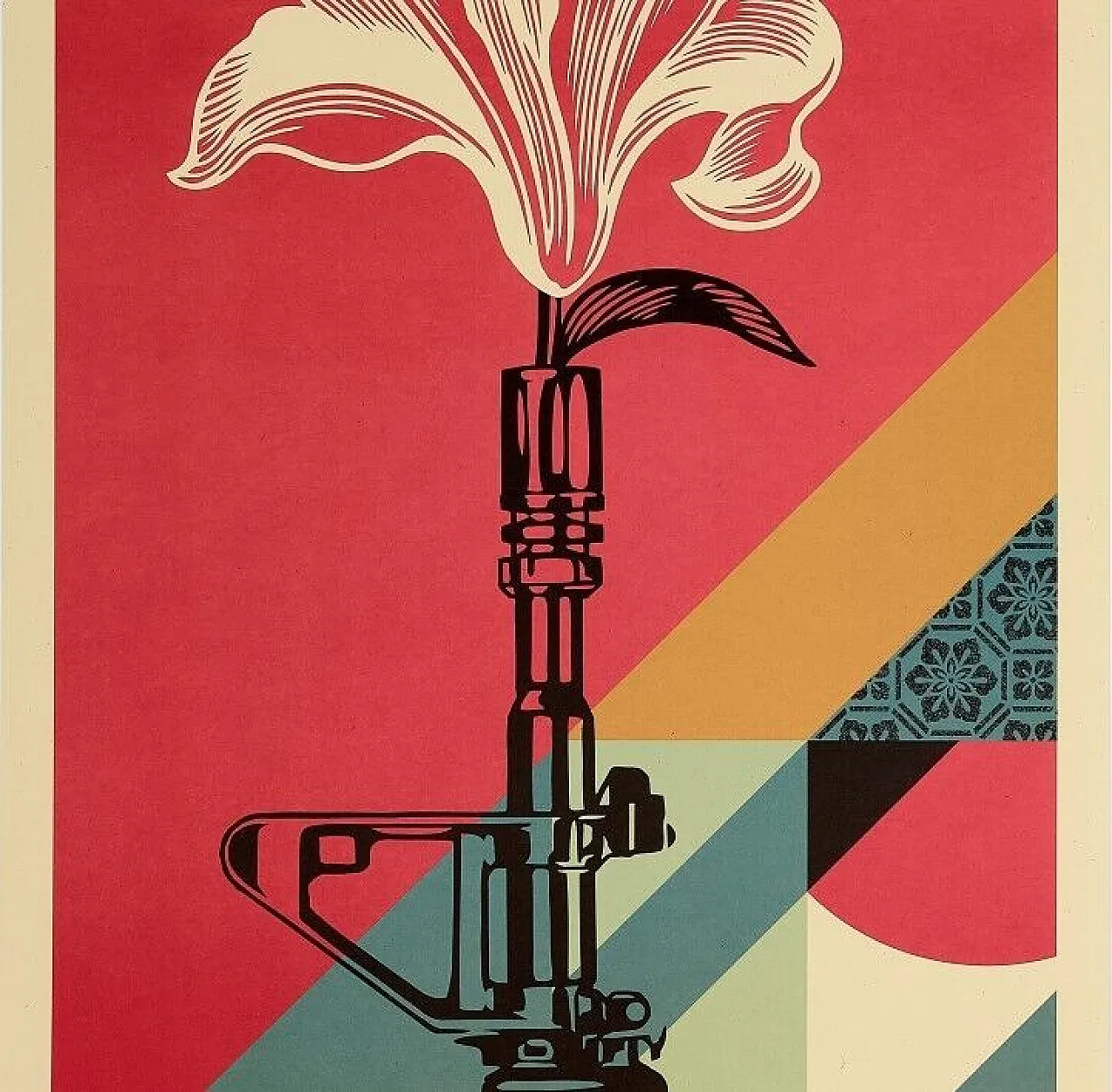 Shepard Fairey, AR-15 LILY, litografia offset su carta spessa, 2025 3