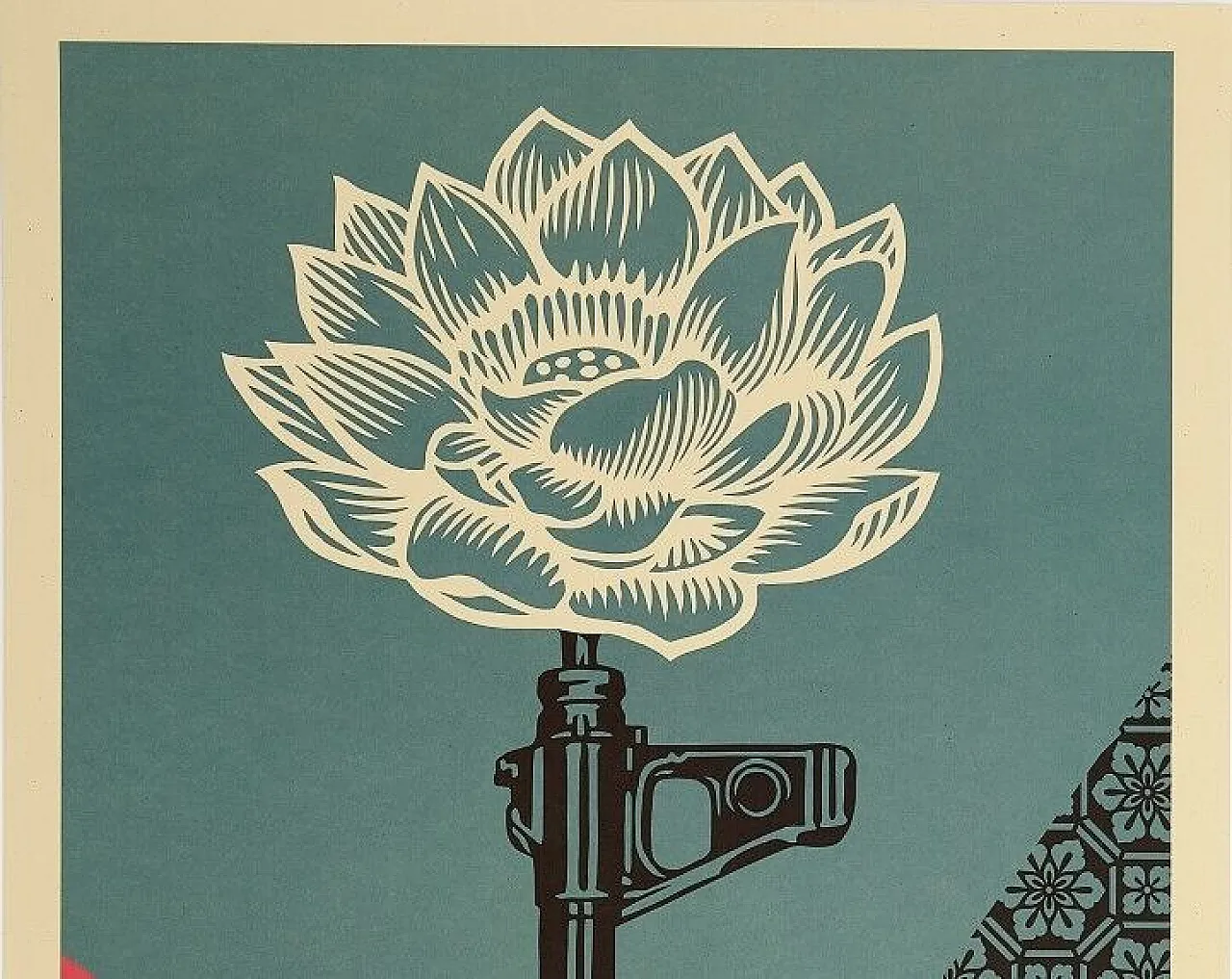 Shepard Fairey, 2025 - AK-47 LOTUS - Offset lithograph on thick paper 3