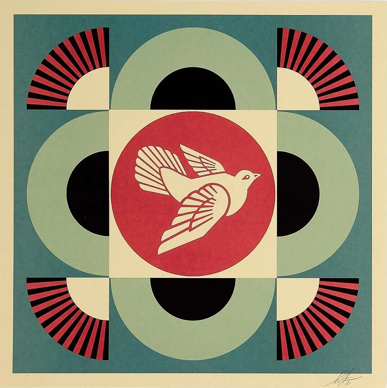 Shepard Fairey, GEOMETRIC DOVE SET, 3 litografie offset su carta, 2024 3