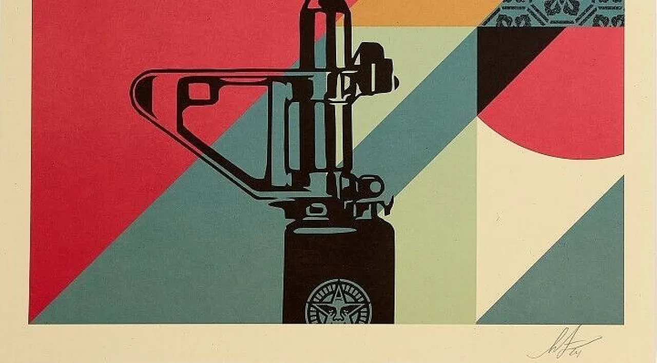 Shepard Fairey, AR-15 LILY, litografia offset su carta spessa, 2025 4