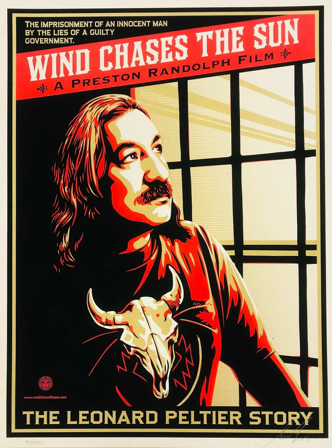 Shepard Fairey, 2014 - WIND CHASES THE SUN - Original silkscreen cm 61.3 x 46 7
