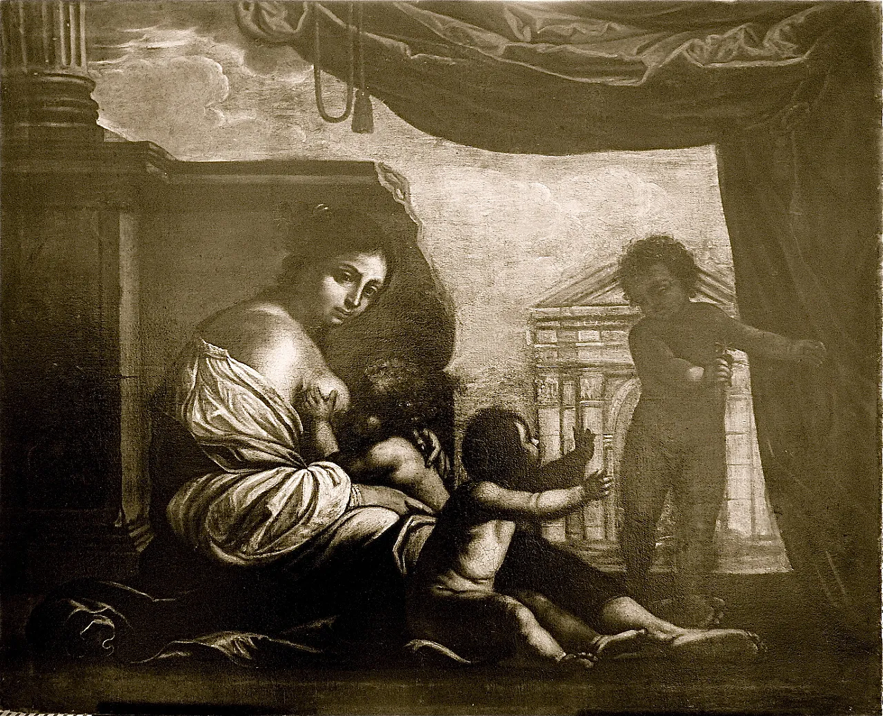 Dipinto "Carità Cristiana" Att. Francesco Furini, '600 9