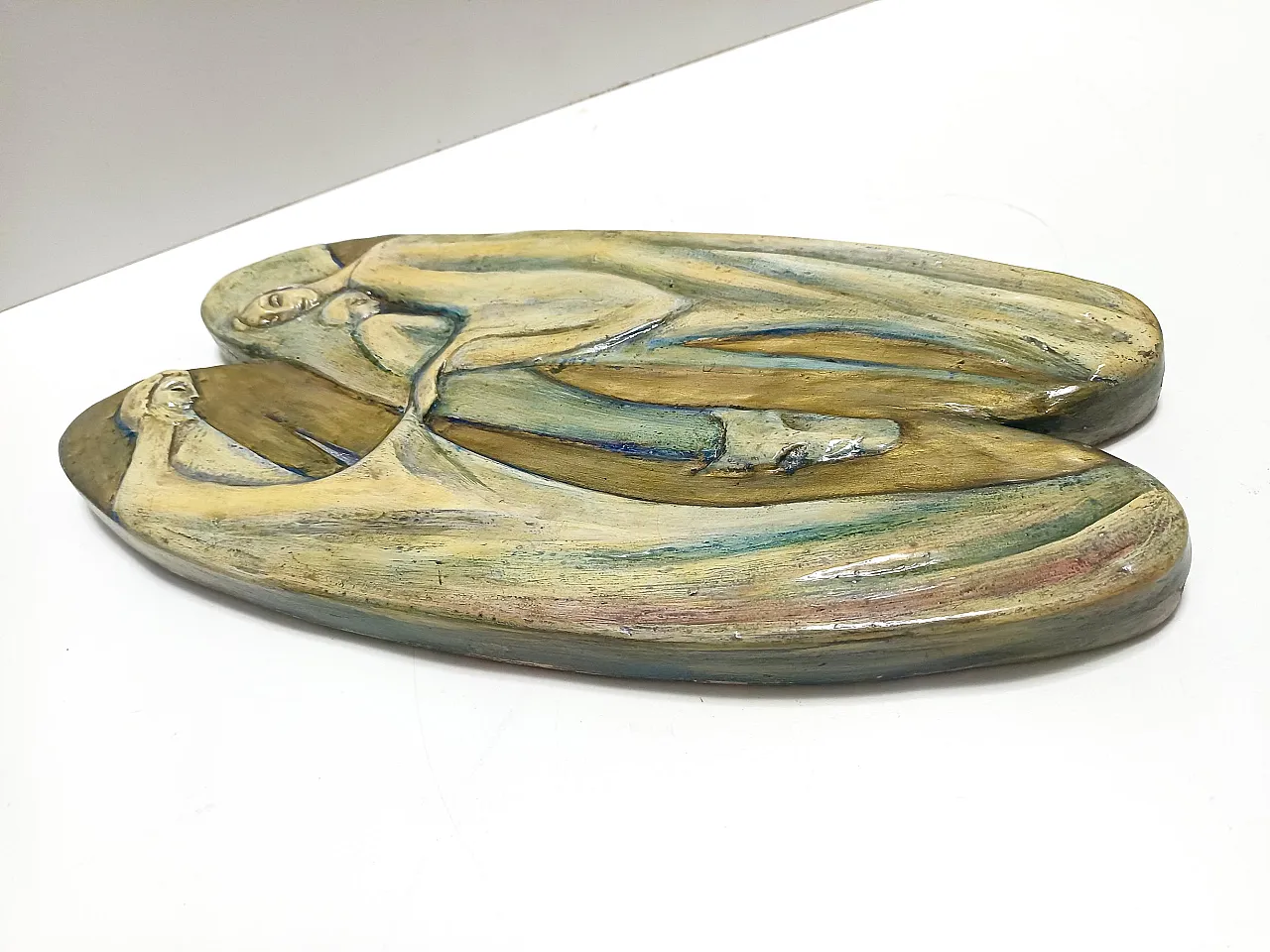 Holy Family Hand-Painted and Hand-Carved Beech Panel, 60s 5