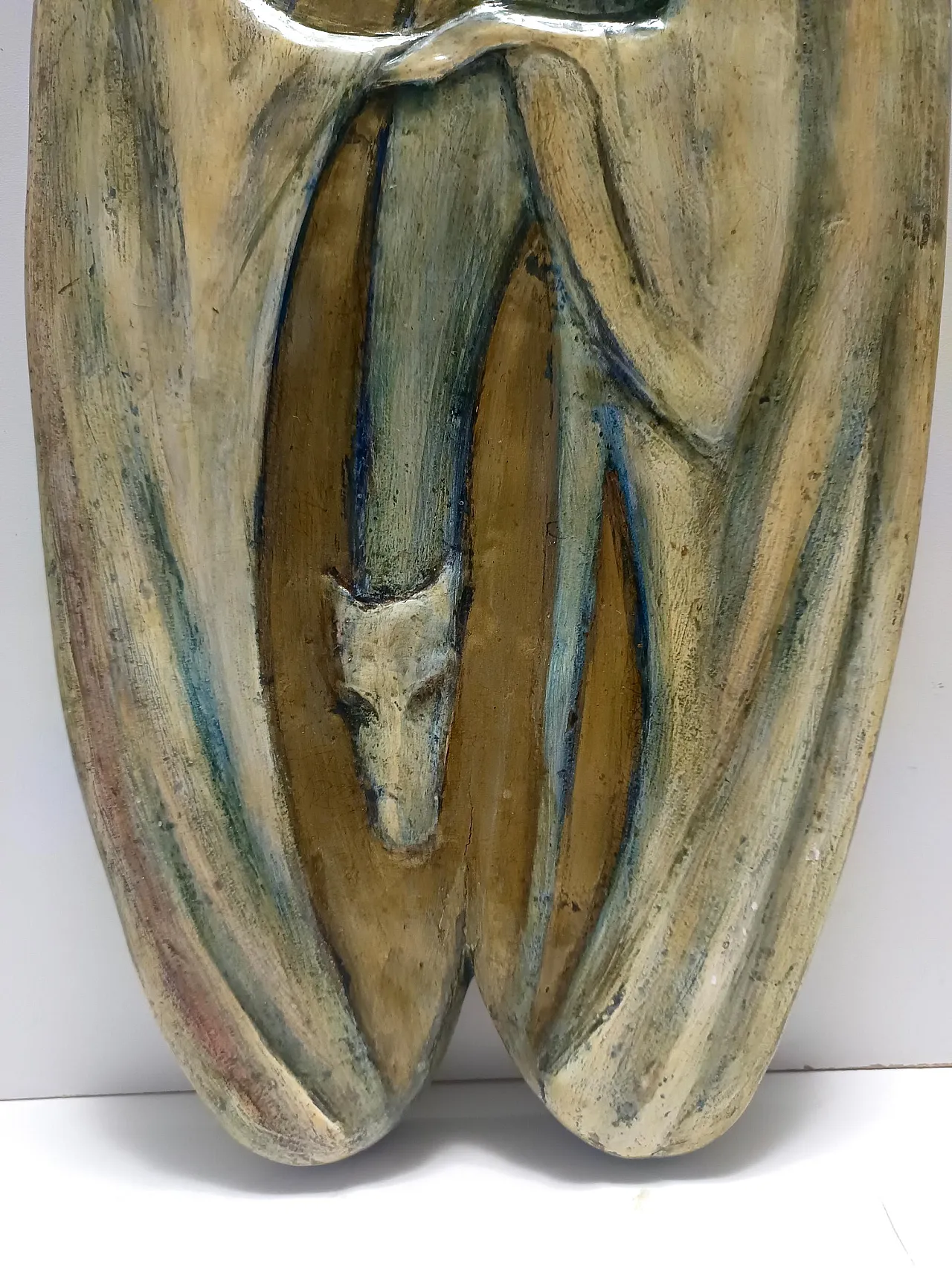 Holy Family Hand-Painted and Hand-Carved Beech Panel, 60s 8