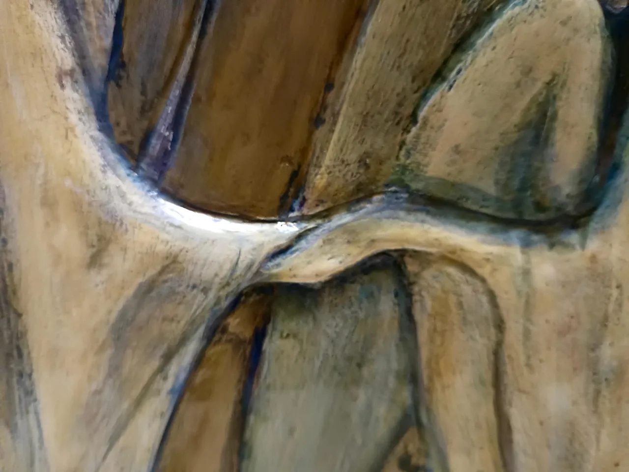 Holy Family Hand-Painted and Hand-Carved Beech Panel, 60s 9