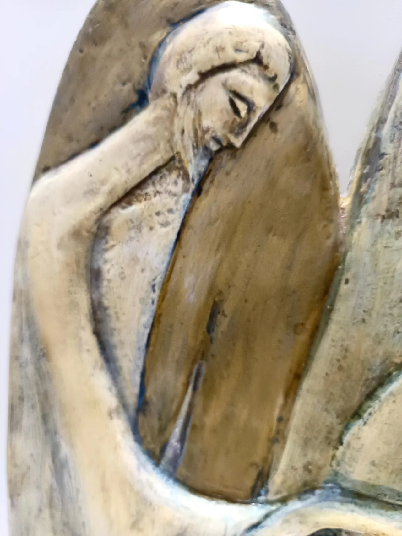 Holy Family Hand-Painted and Hand-Carved Beech Panel, 60s 11