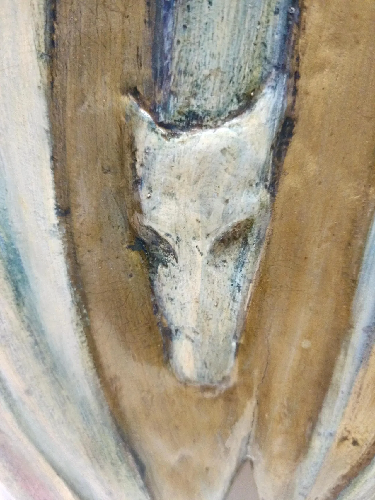 Holy Family Hand-Painted and Hand-Carved Beech Panel, 60s 12