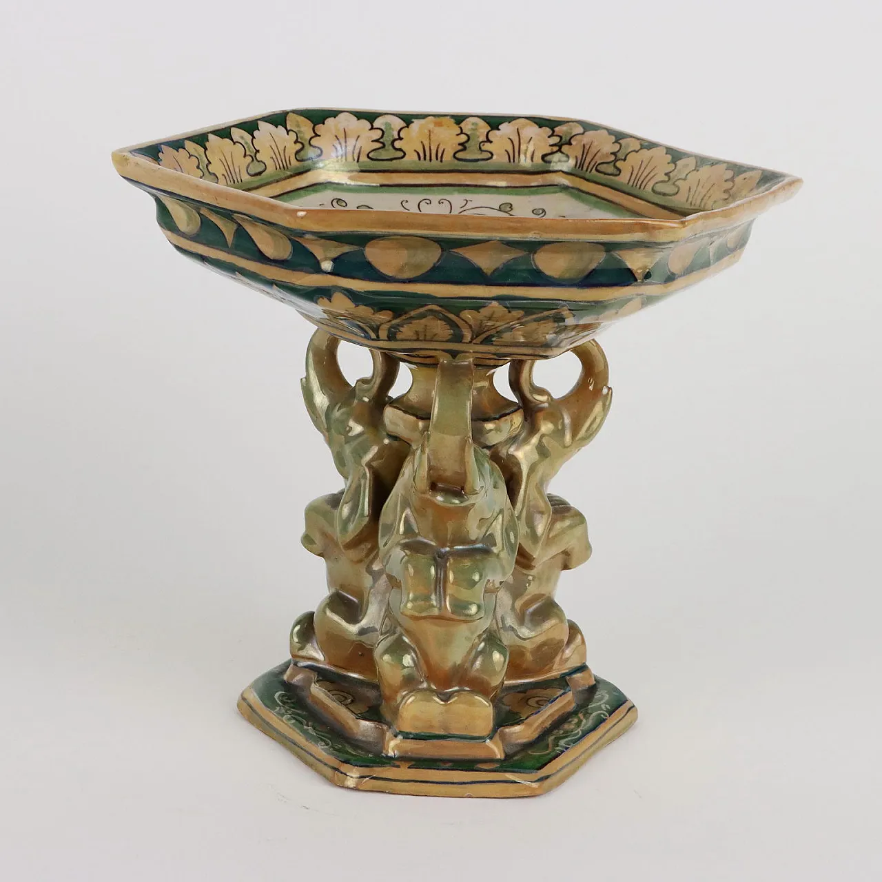 Centrotavola in maiolica, Manifattura Robbia Gualdo Tadino, '900 7