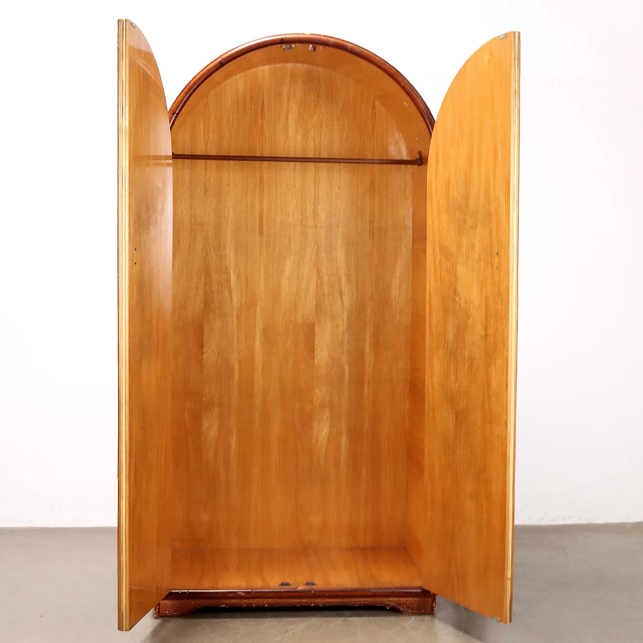 Wood and wicker wardrobe, 1970s 5