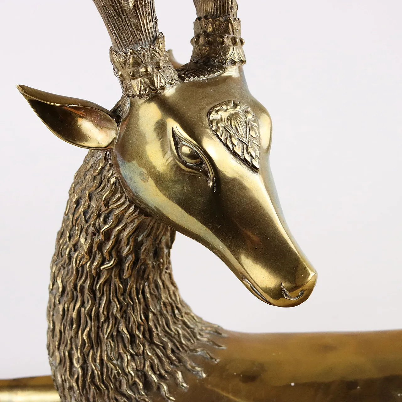 Polished brass deer sculpture by Sarreid, 1970s 3