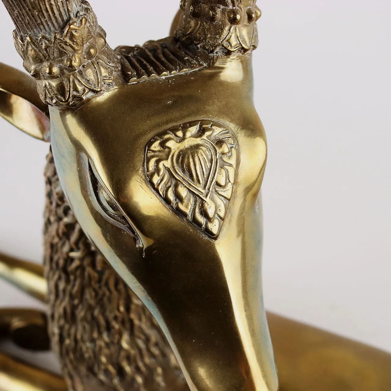 Polished brass deer sculpture by Sarreid, 1970s 4