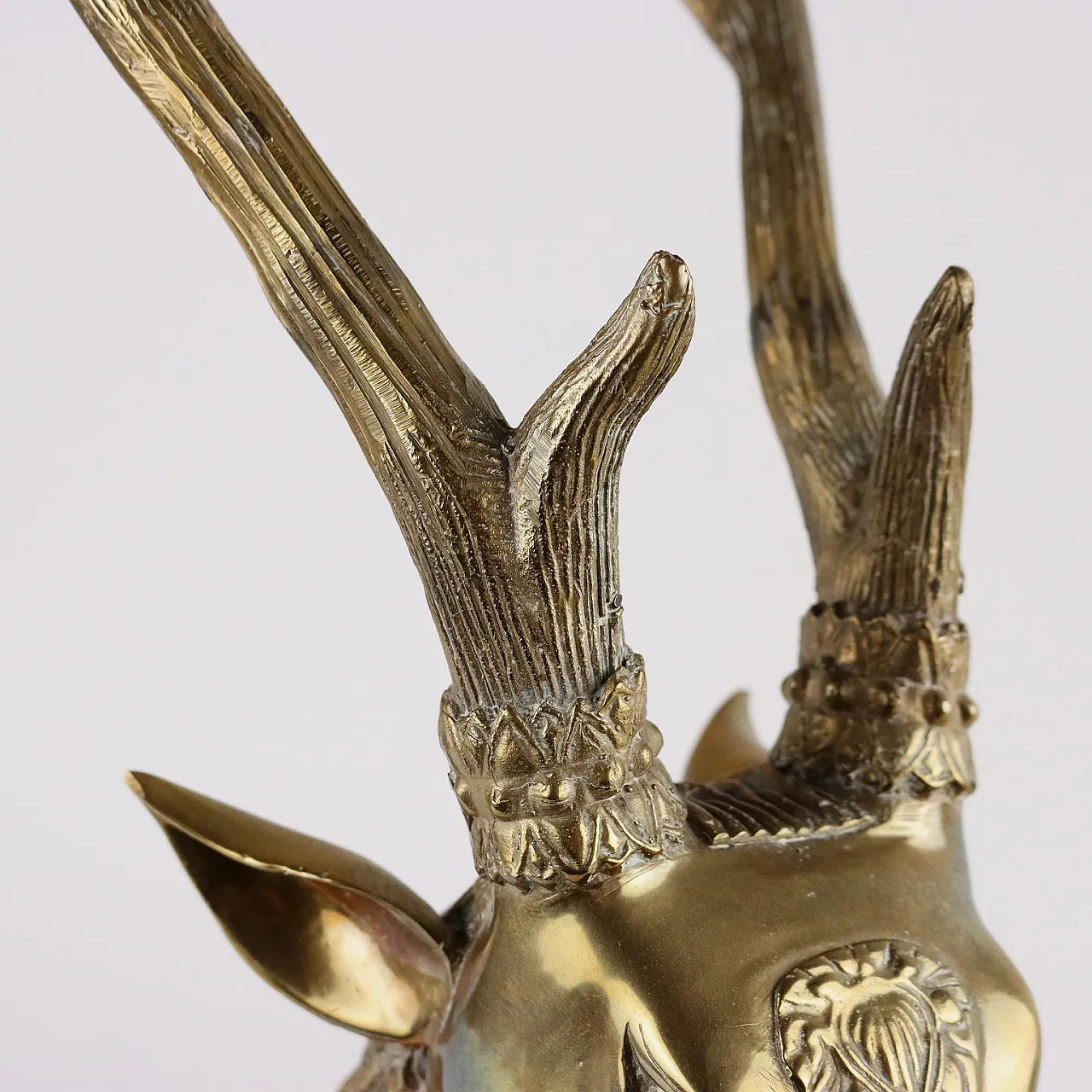 Polished brass deer sculpture by Sarreid, 1970s 5