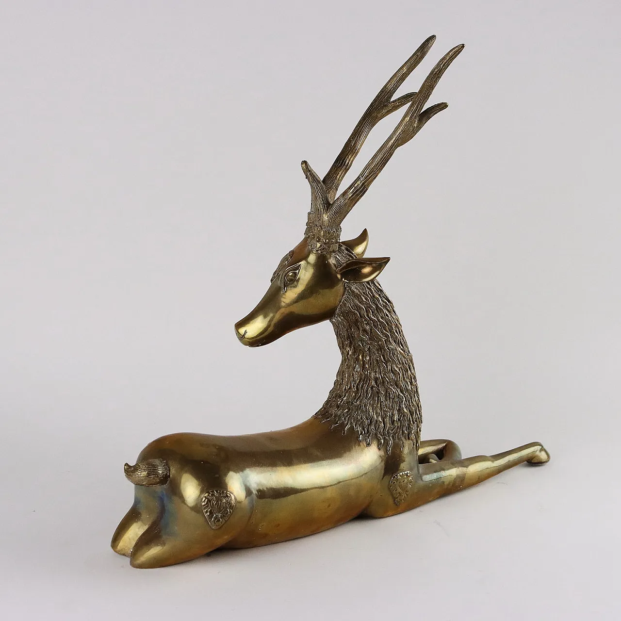 Polished brass deer sculpture by Sarreid, 1970s 8
