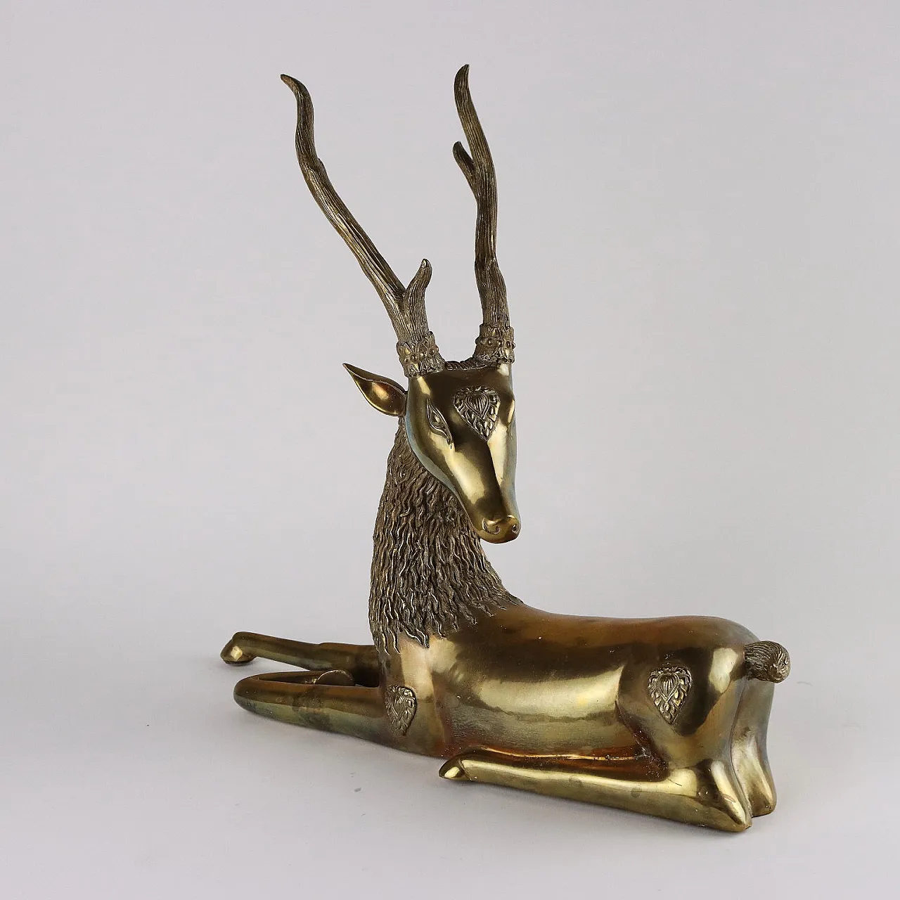 Polished brass deer sculpture by Sarreid, 1970s 9