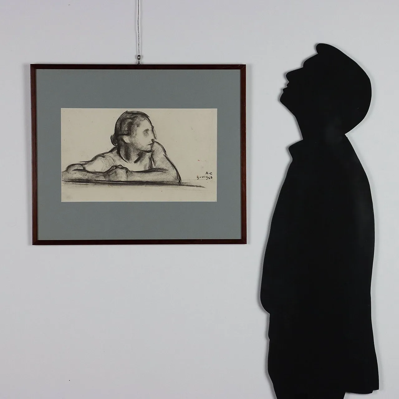 Disegno di Augusto Colombo, carboncino su carta, anni '40 2