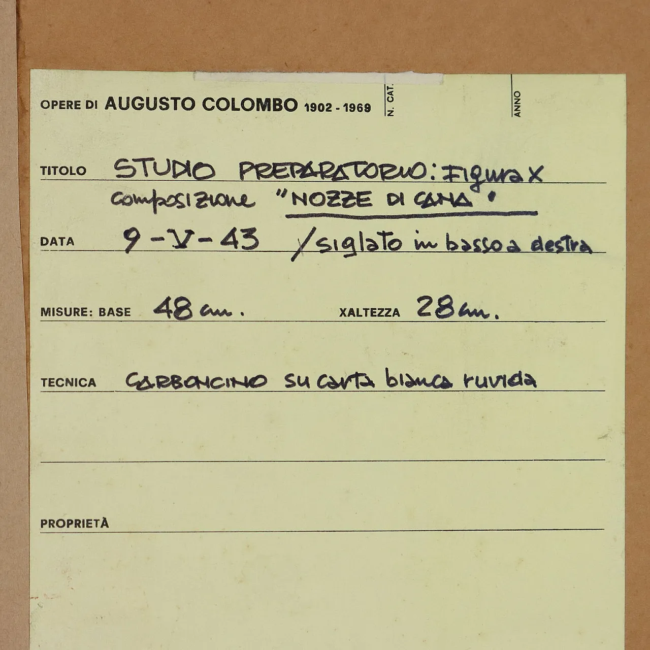 Disegno di Augusto Colombo, carboncino su carta, anni '40 8