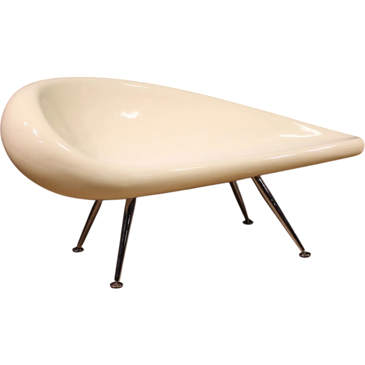 Fiberglass Space age sofa with chromed feet, 1970s 12