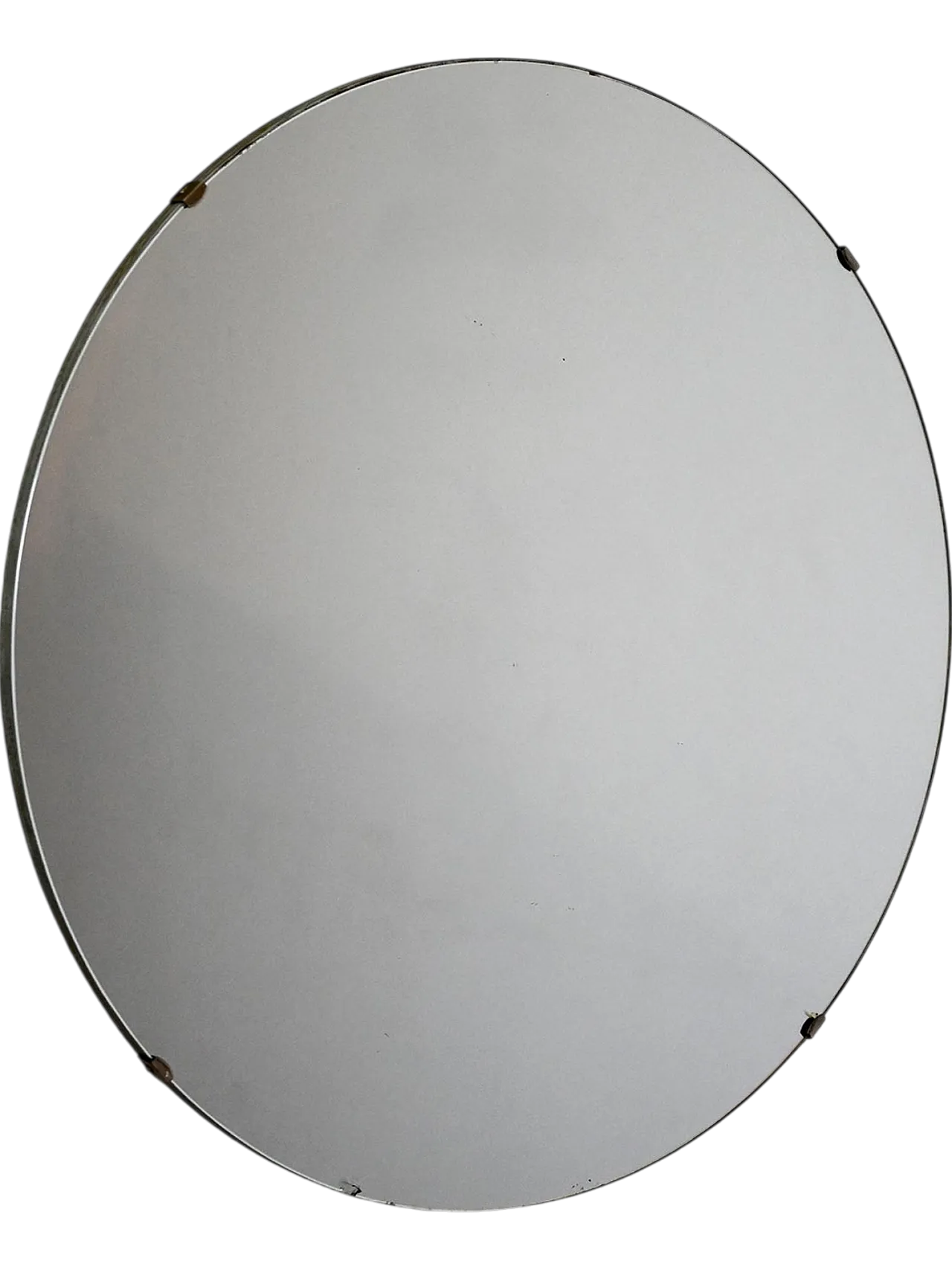 Specchio rotondo con cornice invisibile, anni '60 9