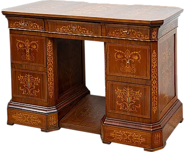 Smith Neapolitan desk in walnut root, 19th century