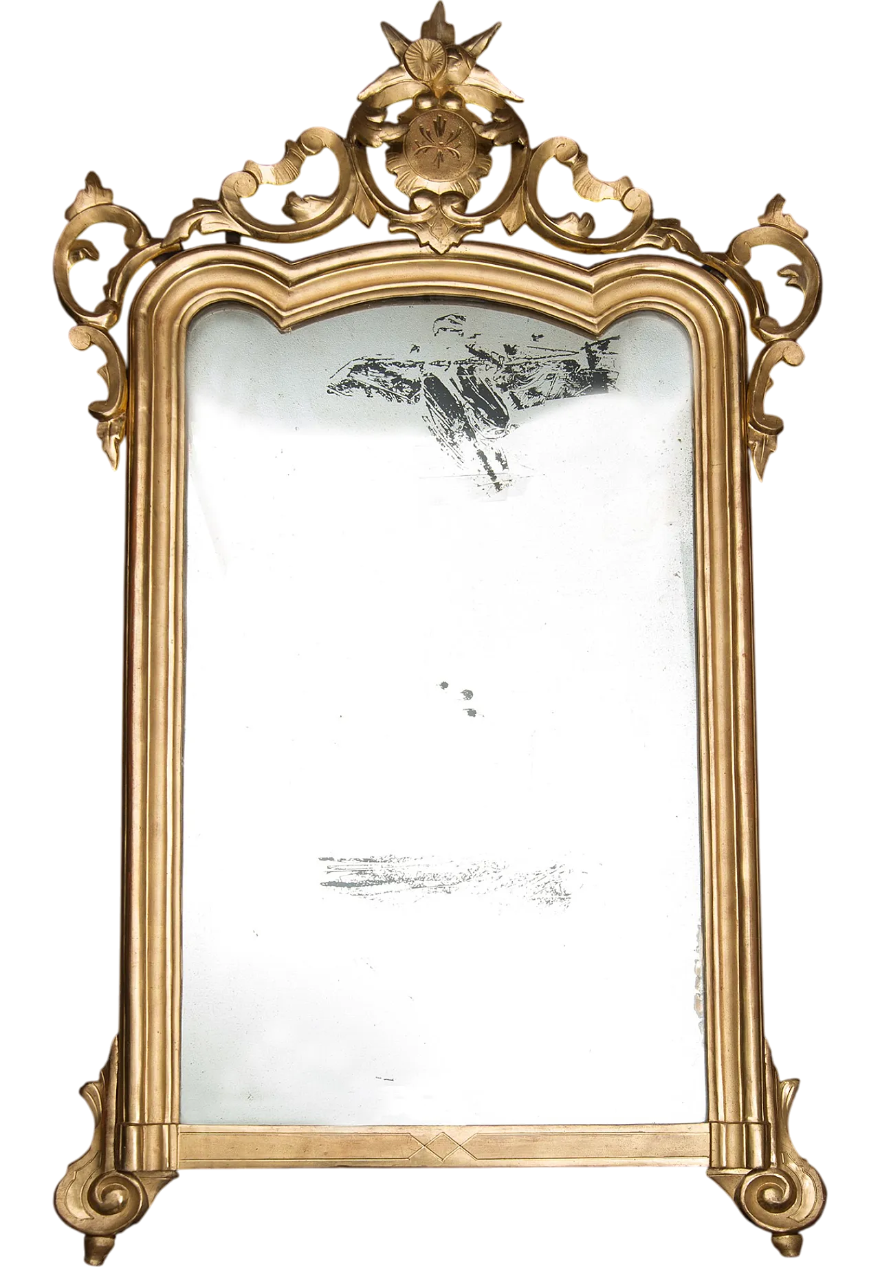 Specchiera Luigi Filippo Napoletana in legno dorato, '800 4