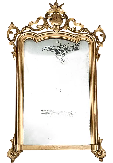 Specchiera Luigi Filippo Napoletana in legno dorato, '800