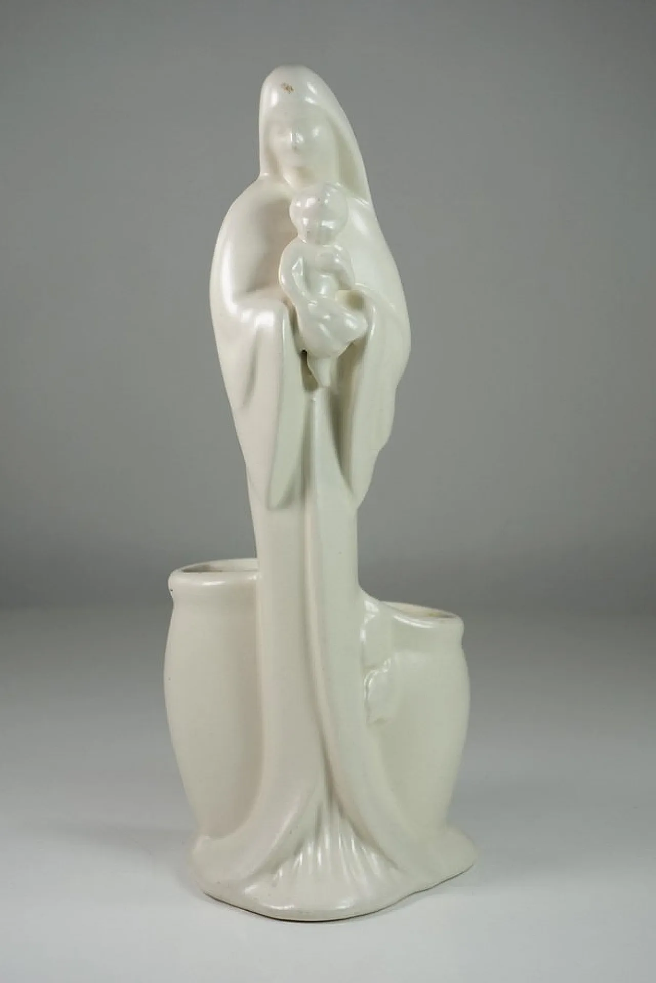 Statua Madonna antica Art Nouveau in ceramica di Haeger, primo '900 1