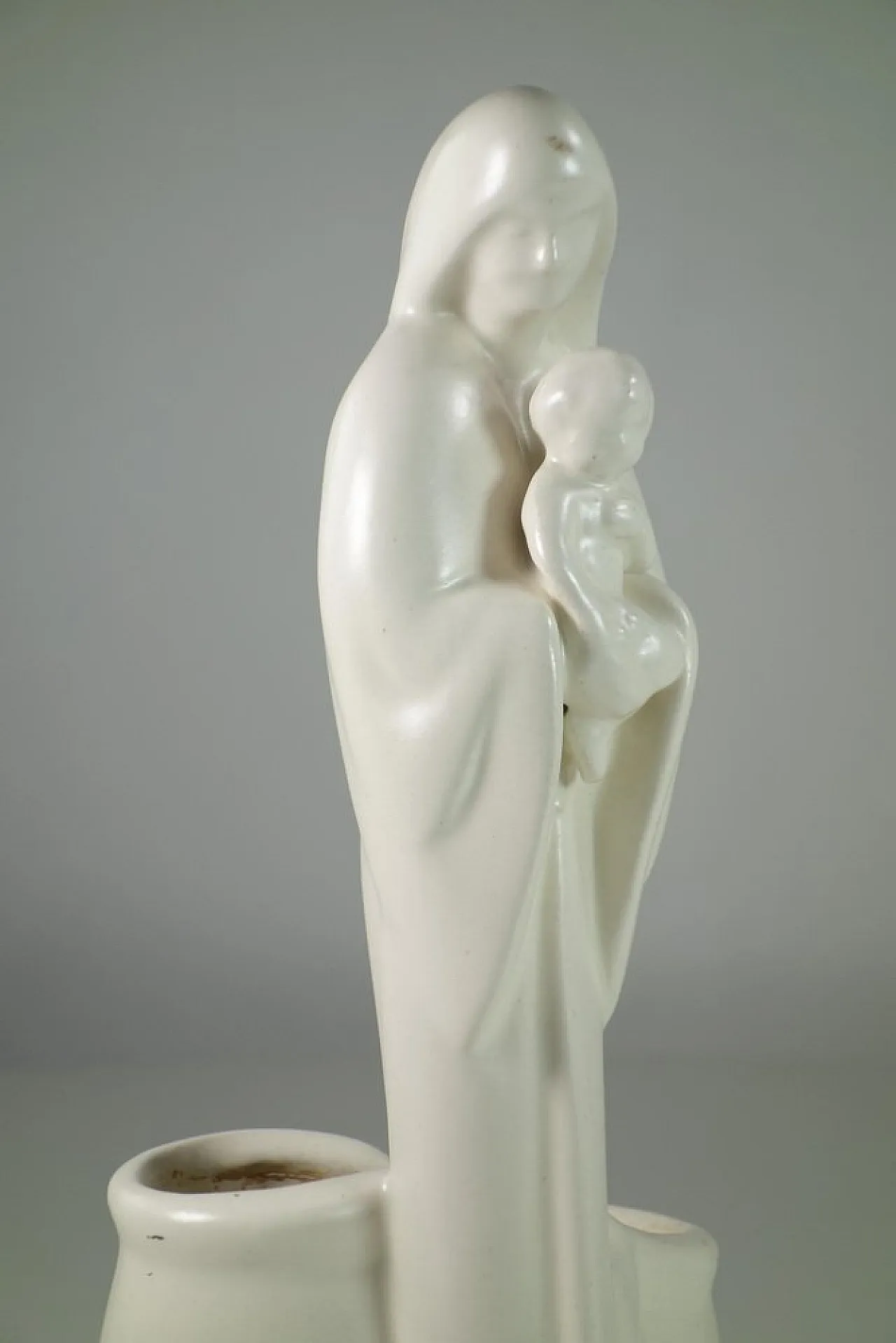 Statua Madonna antica Art Nouveau in ceramica di Haeger, primo '900 7