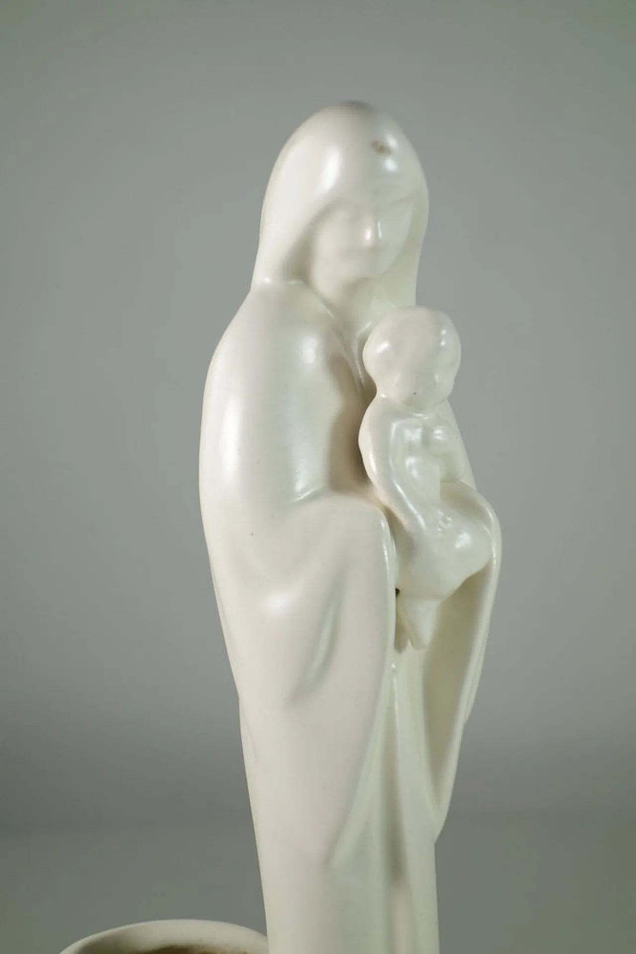 Statua Madonna antica Art Nouveau in ceramica di Haeger, primo '900 8