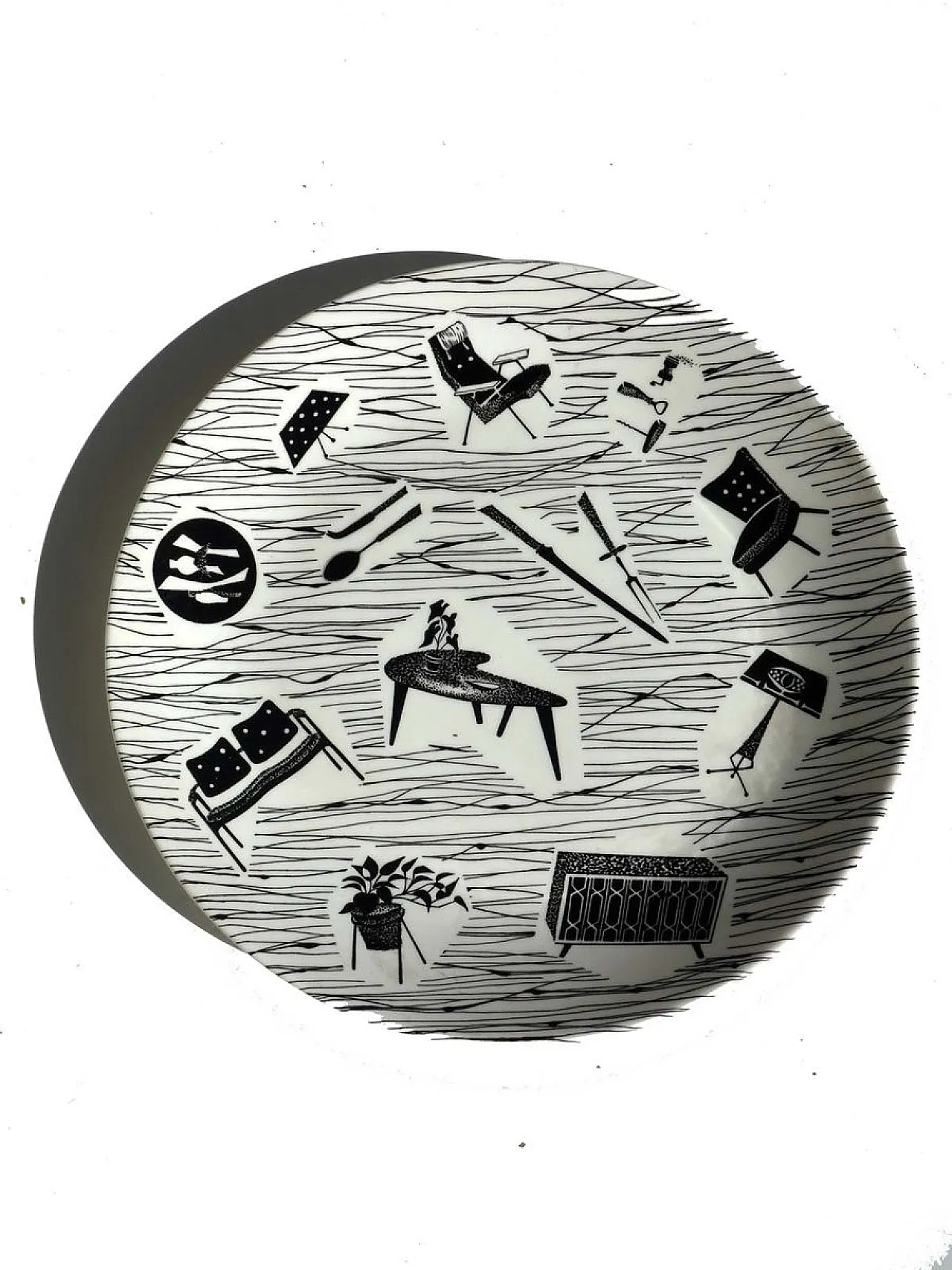 Piatto Mid-Century in ceramica di Homemaker, anni '50 1