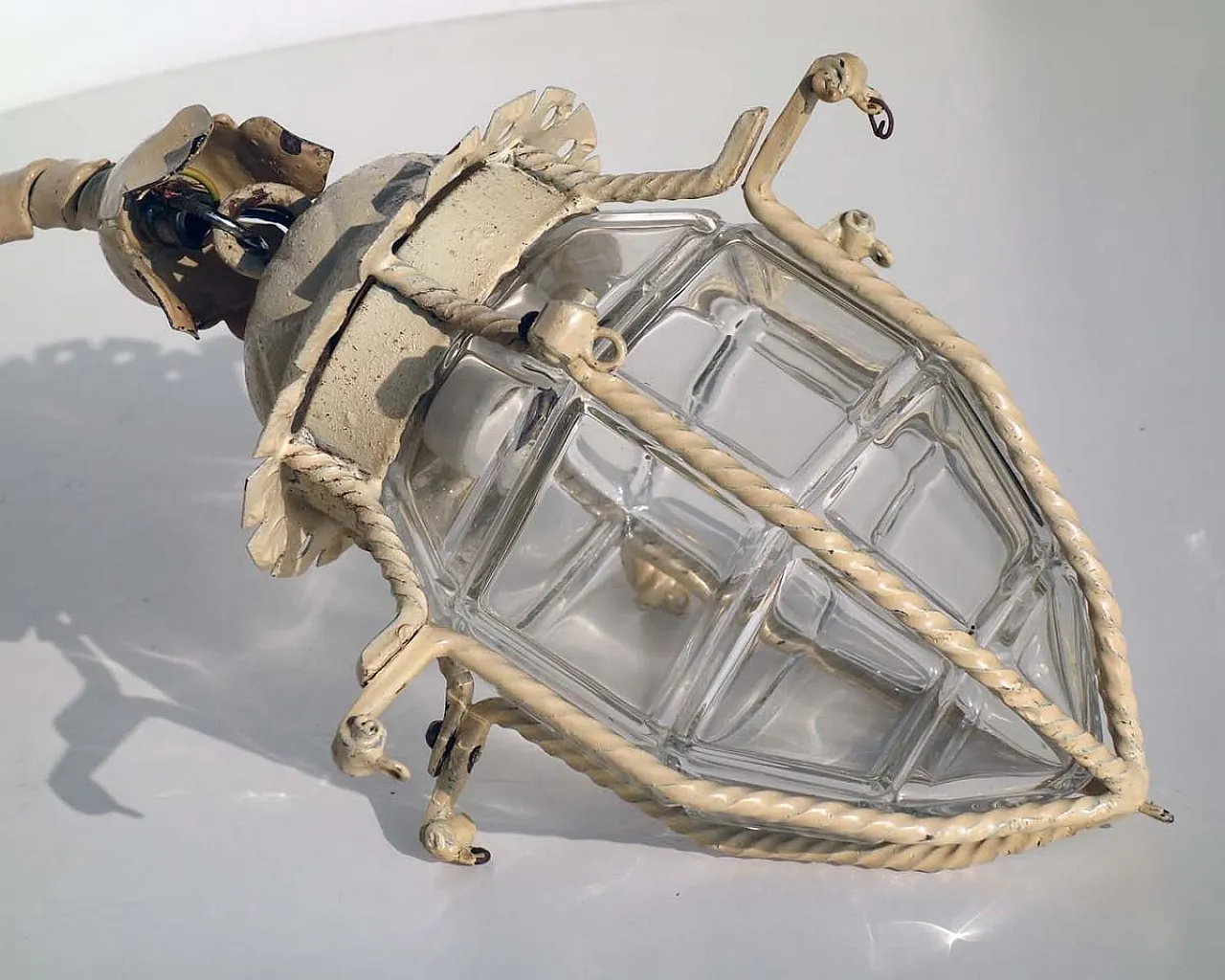 Lampada da parete Art Nouveau in ferro battuto, primo '900 2