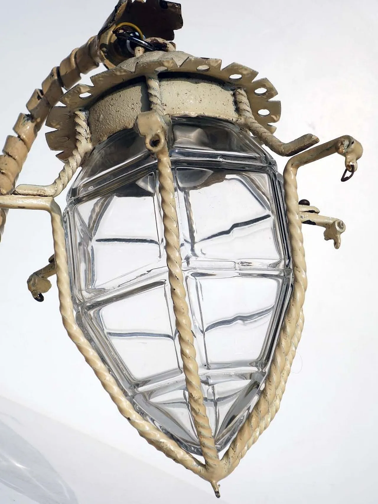 Lampada da parete Art Nouveau in ferro battuto, primo '900 4