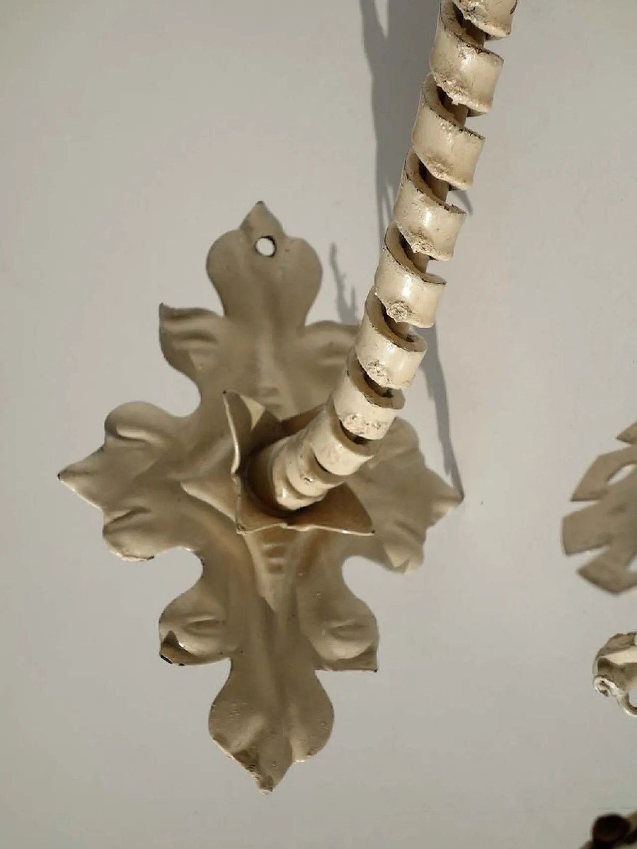 Lampada da parete Art Nouveau in ferro battuto, primo '900 5