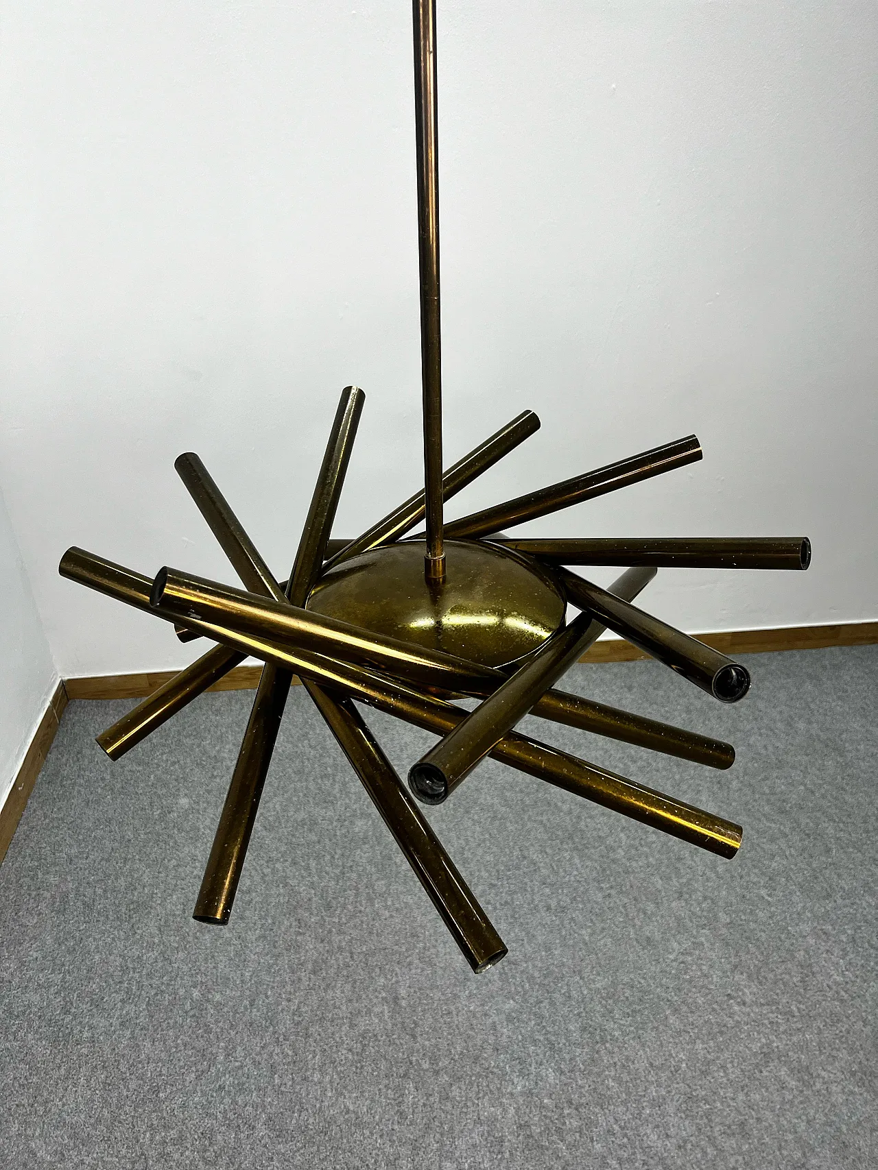 Lampadario in ottone Sputnik, anni '70 2