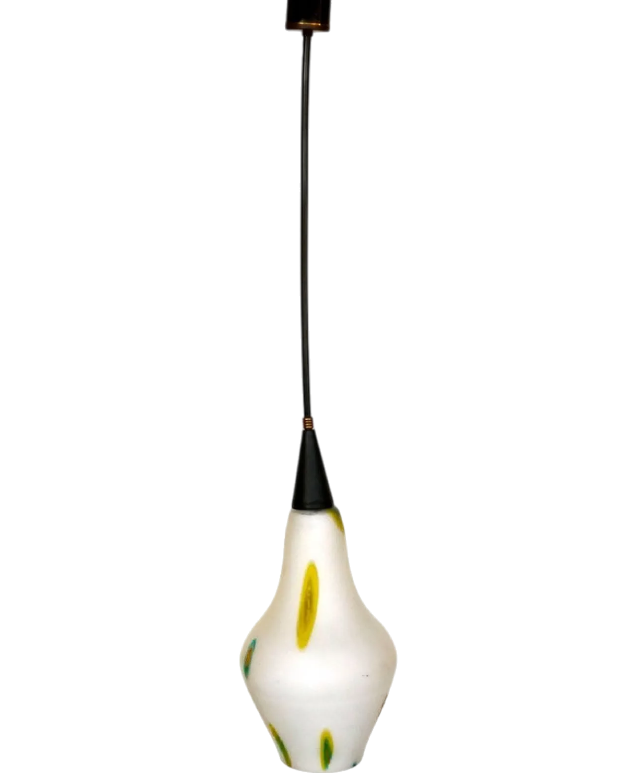 Lampada a sospensione in vetro di Murano, anni '50 4