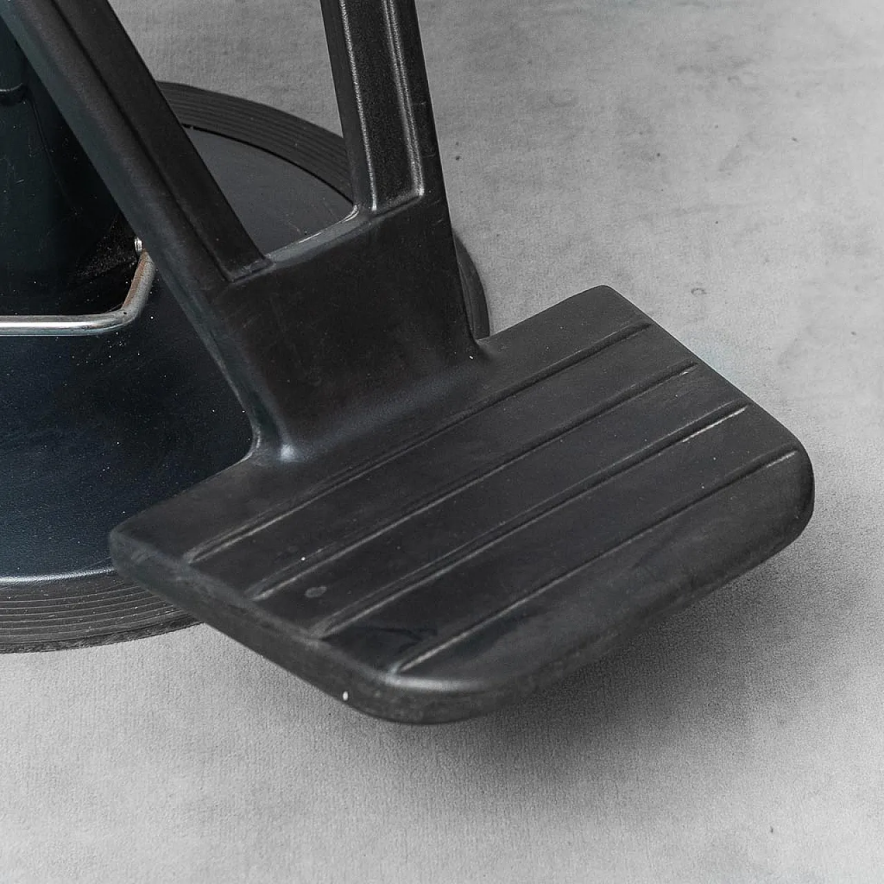 Pair of armchairs from barber in blue eco -leather, 80s 4