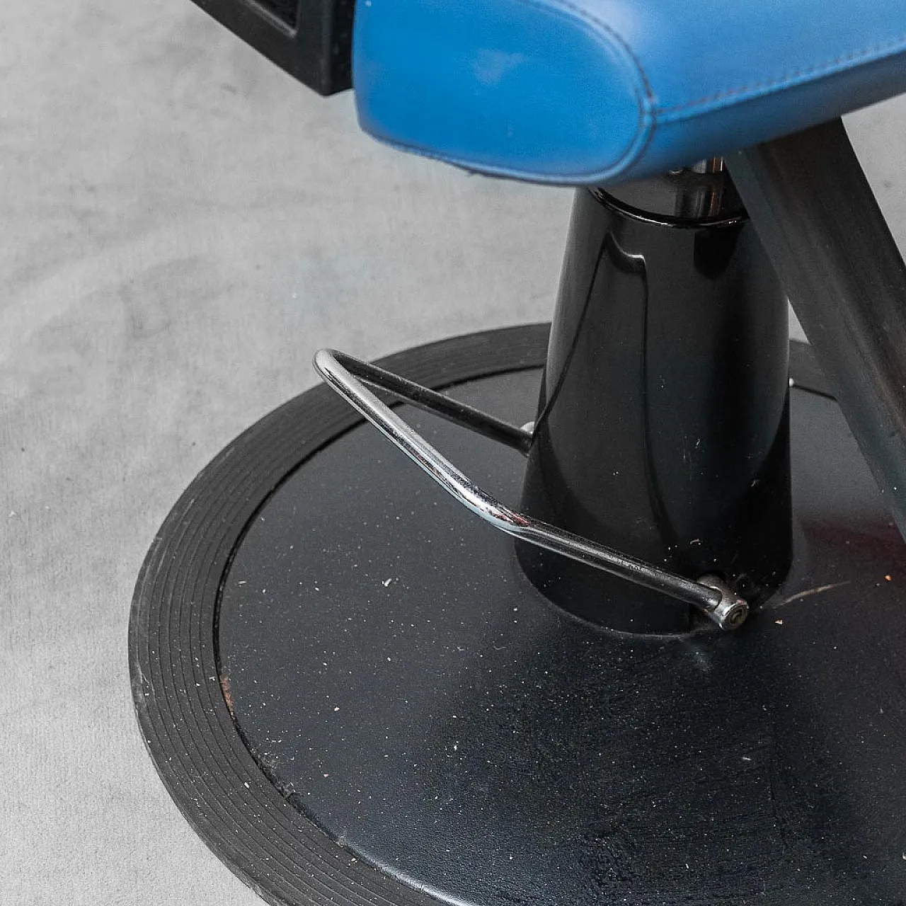 Pair of armchairs from barber in blue eco -leather, 80s 9