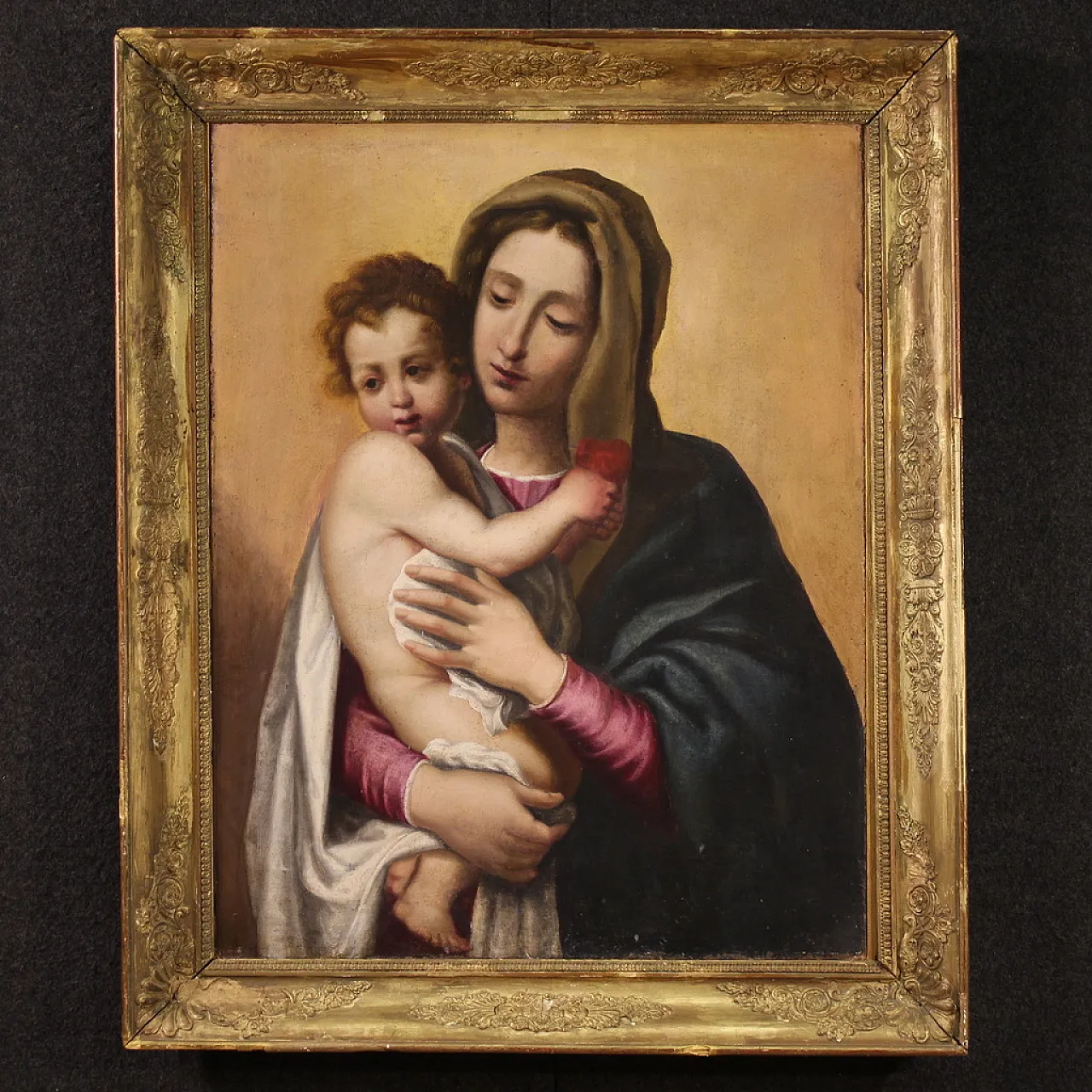 Madonna and Child, oil painting on canvas, 17th century 1