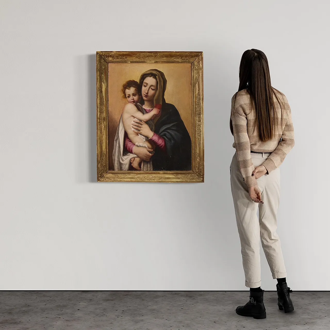 Madonna and Child, oil painting on canvas, 17th century 2